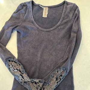 Free People Long Sleeved fitted Tee